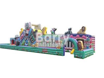 Giant Custom Made a Slide Inflatable Animal/Zoon City Playground BY-IP-071